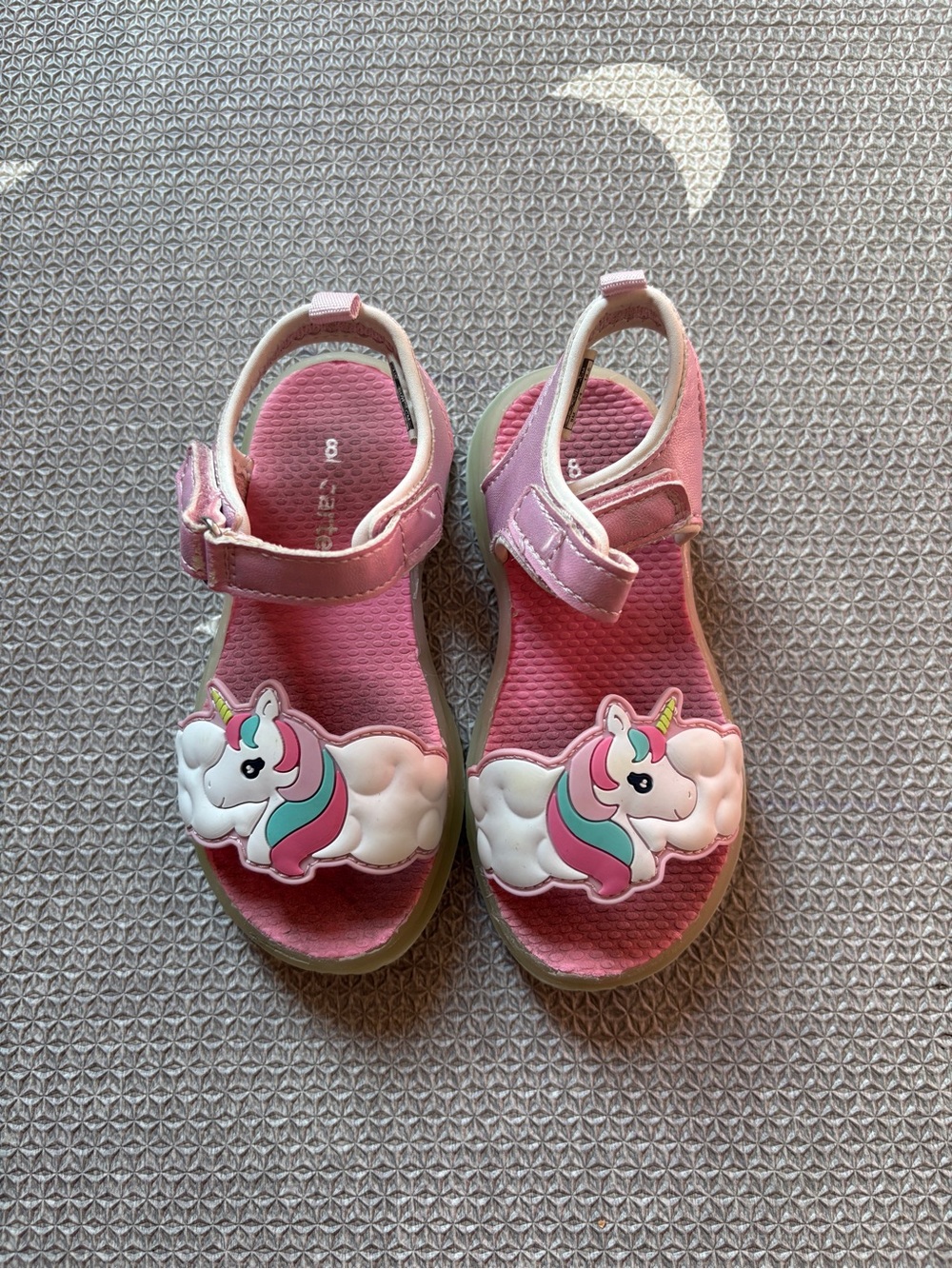 Carter's Pink Unicorn Sandals with Mint Accent